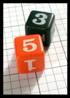 Dice : Dice - 6D - Orange and Black with Numerals - Ebay Aug 2014